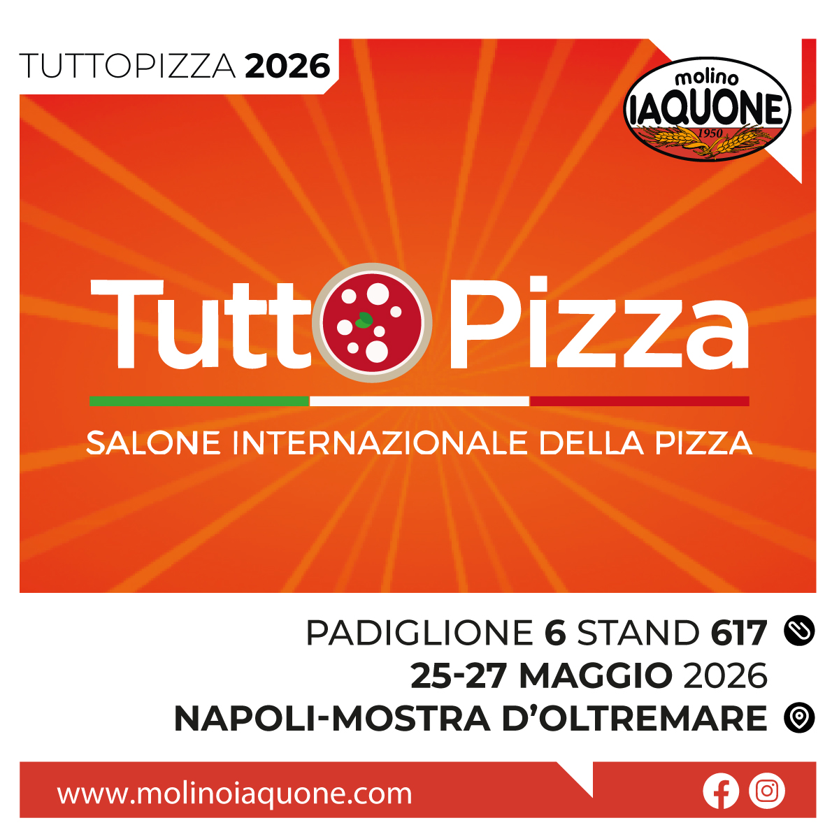 Molino Iaquone a Tuttopizza 2026: vi aspettiamo a Napoli